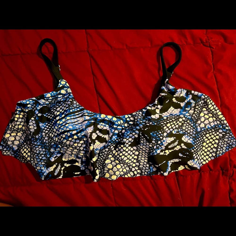 Blue Bandeau Bikini Top